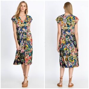 Johnny Was Chelsea Garden Tiered Tea Length Dress
